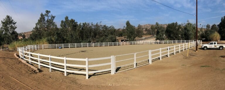 5’ High Vinyl Ranch Fence job in Escondido for Phil BBQ’s “Resque Ranch” located in Escondido